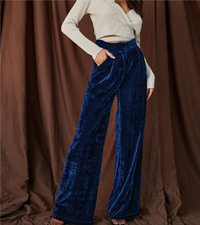 Velvet Pants for Women Fall Winter High Waist Wide Straight Leg Trousers Casual Baggy Pants