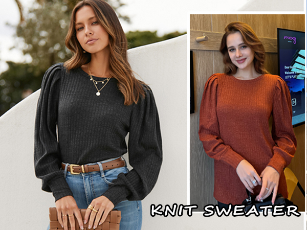 puff long sleeve sweater for Women