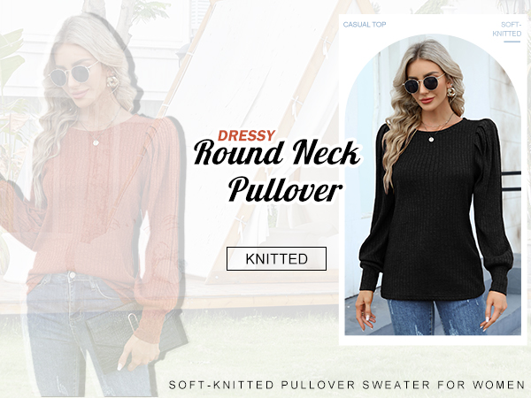 Puff Long Sleeve Sweater for Women