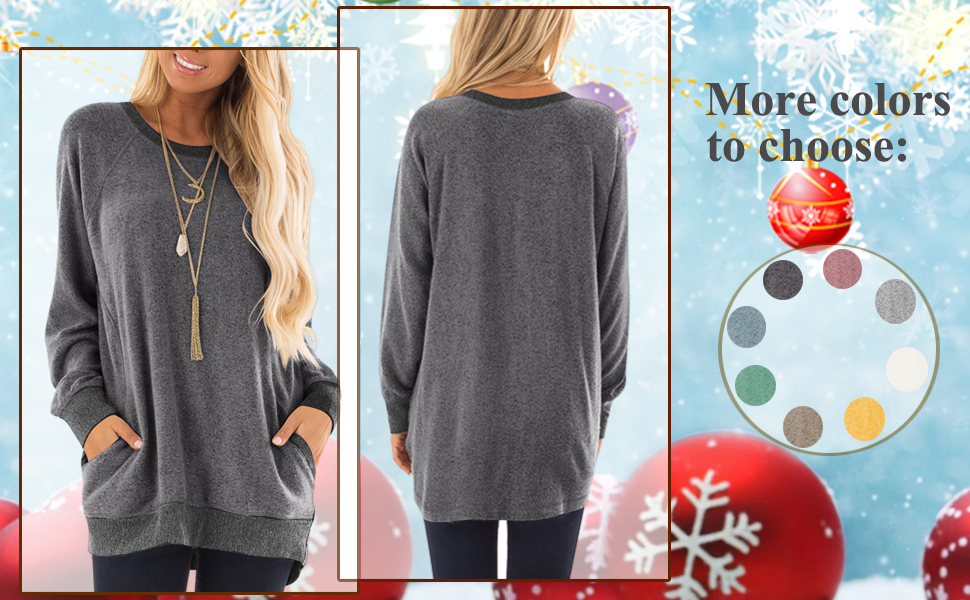 Color Block Long Sleeve Round Neck Shirts