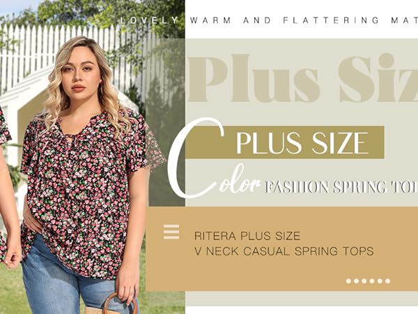 PLUS SIZE V NECK BLOUSE