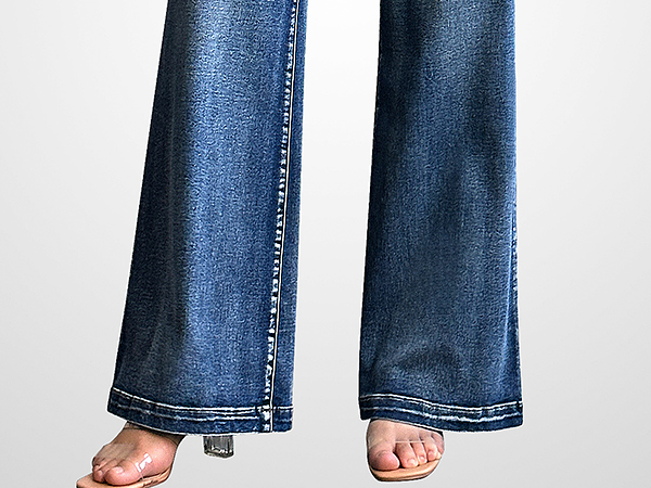 Floor-length Wide Leg Jeans 