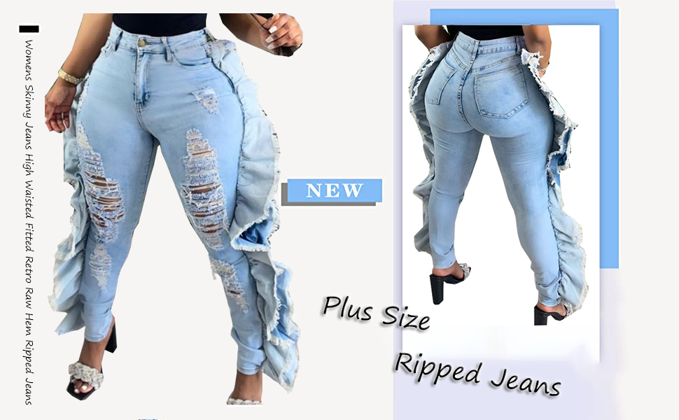  SperLucky High Rise Ripped Jeans for Women