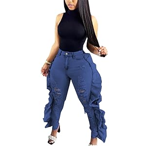 High Rise Ripped Jeans for Women