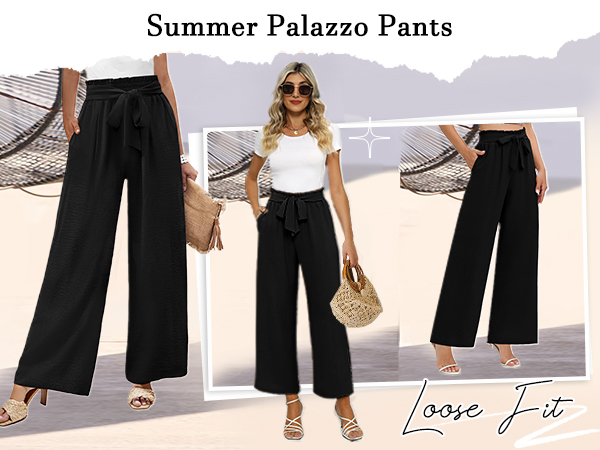 black wide leg pants for women