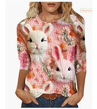 Womens Happy Easter Graphic Shirt 