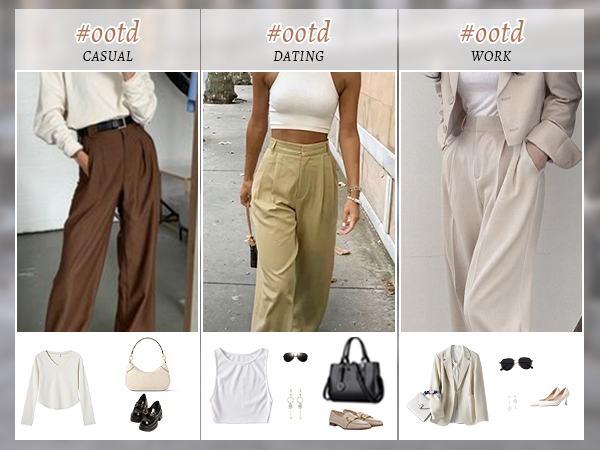 going out pants for women summer casual outfits for women high waist wide leg trousers for women 