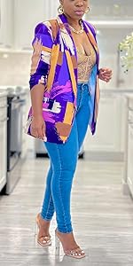 women colorful blazer