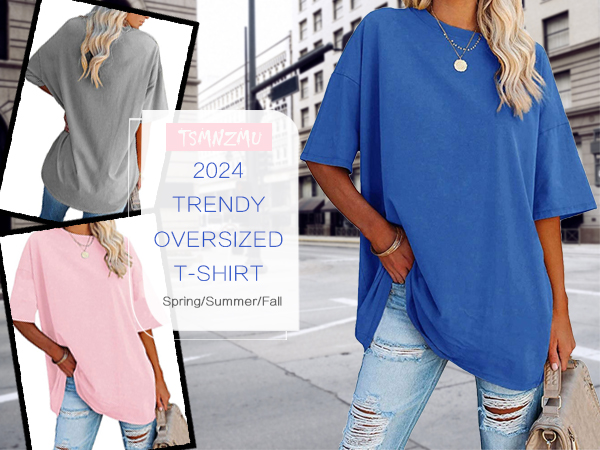 Women''s Oversized T Shirts Tees Long Sleeve O Neck Comfy Cozy Cotton Tunic Tops