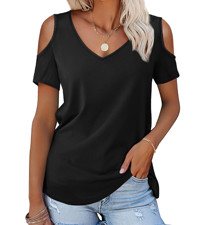 cold shoulder short sleeve shirt