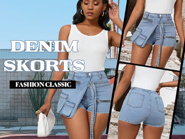 Jean Skorts For Women Denim