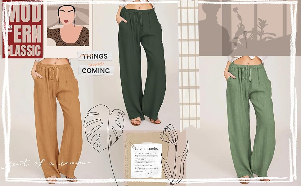 Cotton linen pants