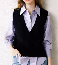 Women''s Sweater Vest V Neck Pullover Knitwear Tank Top Trendy Sleeveless Sweater Fall 2024