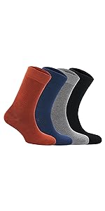 Men Dress Crew Socks 4-Pair Made of Soft Bamboo Viscose Material