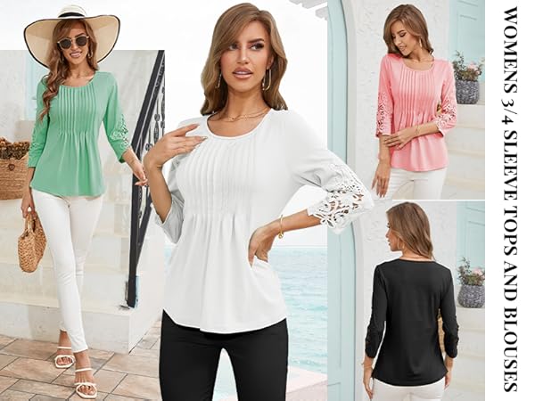 "womens tops tunic summer long sleeve tops for women smocked tops women "