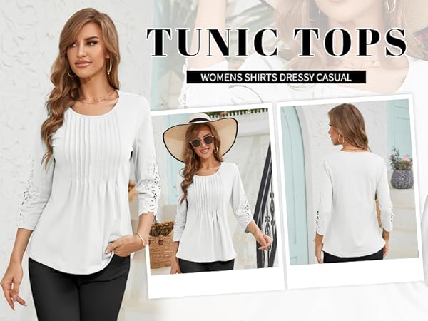 "tunic tops casual tops for women 3/4 sleeve tops for women women tops"