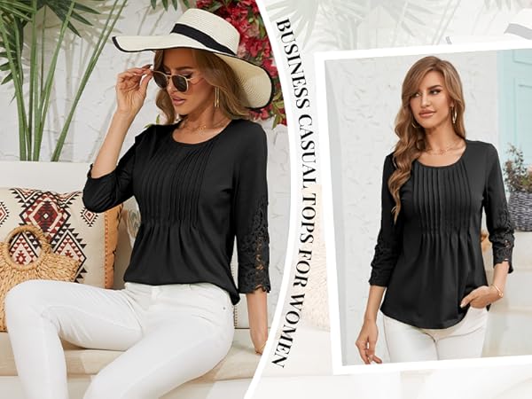 "womens summer tops 3/4 length sleeve womens tops summer tops"