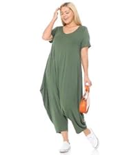 SHORT SLEEVE HAREM JUMSUIT SEXY CASUAL LOUNGE PLUS SIZE FLOWY LOOSE PASTEL BY VIVIENNE