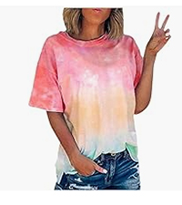 Tie Dye Gradient Tshirts Shirts Plus Size