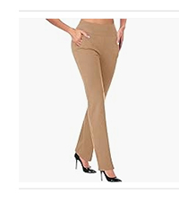 Pull On High Waist Flared Pants with Pockets