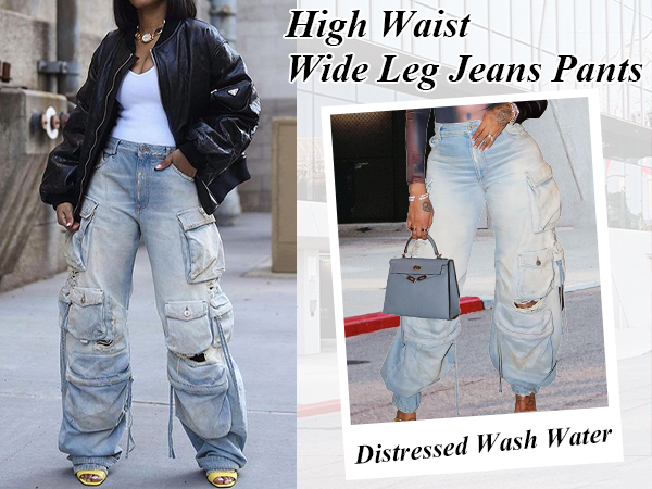 Cargo jeans pants