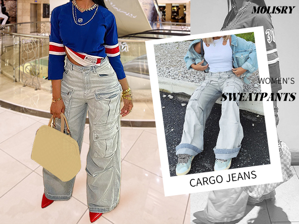 Cargo jeans pants