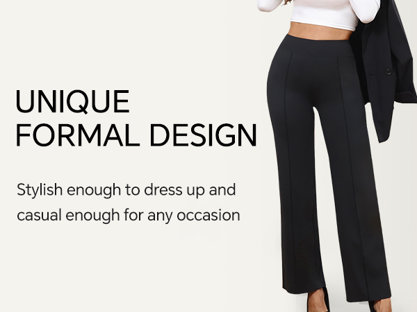 Agenlulu Dress Pants for Women Elastic High Waist Straight Leg Pants Business Casual Office Work