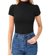 mock neck short tshirt