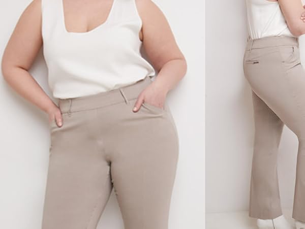 different views (front, side, back) of model wearing Rekucci pants in khaki