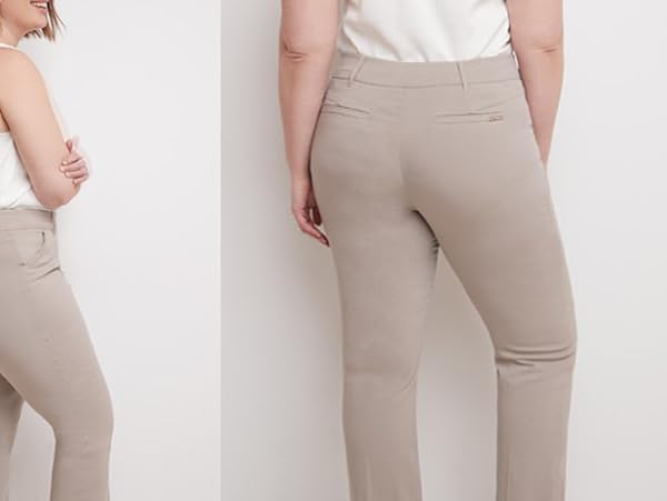 different views (front, side, back) of model wearing Rekucci pants in khaki