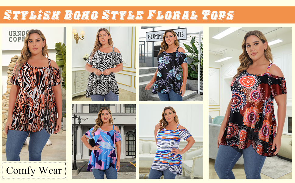 8110 Floral Womens Tops