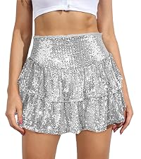 silver sequin skirt