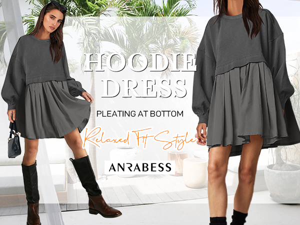 Women Oversized Sweatshirts Hoodie Dress