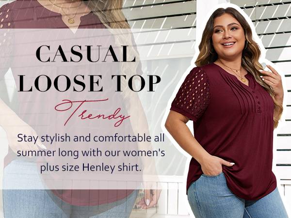 womens plus size henley shirt