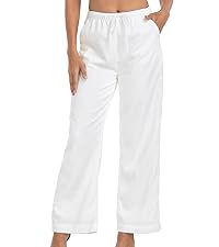 linen pants wide straight leg long palazzo lightweight soft linen boho summer high rise white