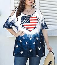 4th of July PLUS SIZE cold shoulder tshirt