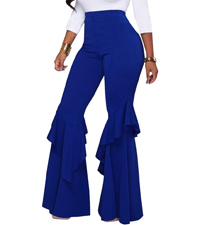 Bell Bottom Pants for Women High Rise Wide Leg Long Comfy Ruffle Flare Pant