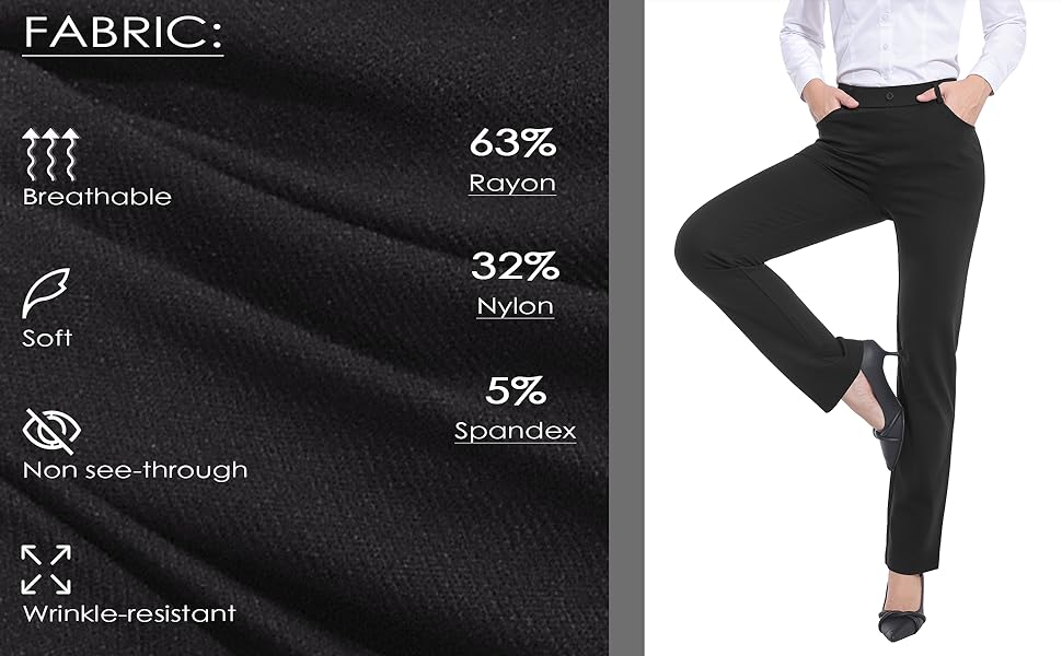 Premium fabric: stretchy, breathable,non see-through, soft, wrinkle-resistant