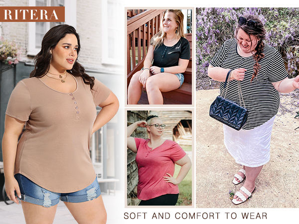 plus size short sleeve tops