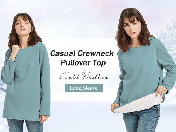 Casual Crewneck Fleece Pullover