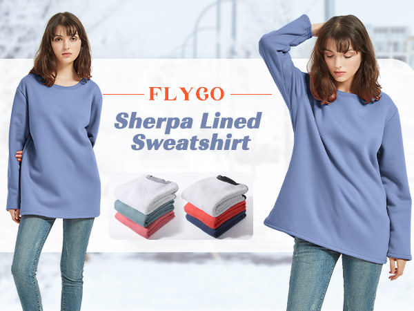 Women''s Sherpa Lined Fleece Sweatshirt