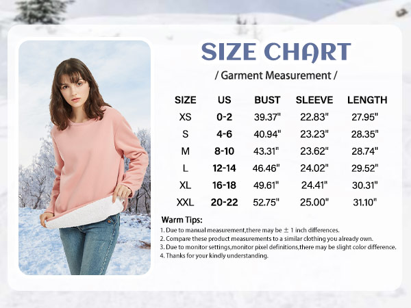 Warm Thick Long Sleeve Tops