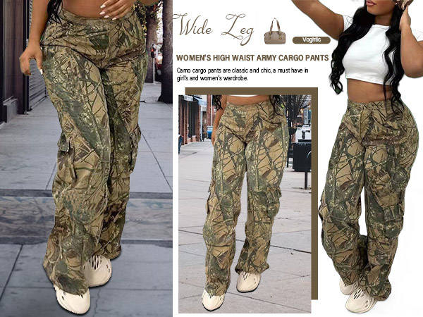 Camo Cargo Pants for Women