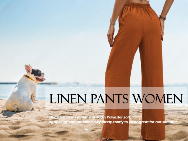 wide leg linen pants for women