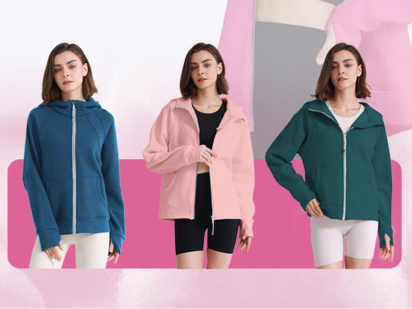 warm zip up hoodies for women