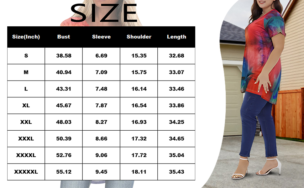 Summer Short Sleeve Tunic Long Tops for Women Trendy Plus Size Flowy Shirts