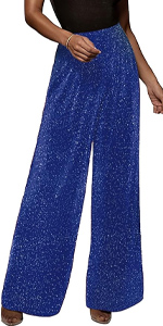 Women High Elastic Waist Wide Leg Palazzo Pants Casual Loose Long Pant Trouser