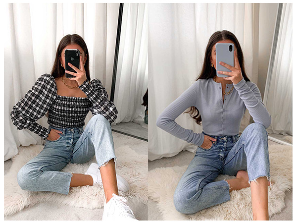 high waisted cropped jeans for women