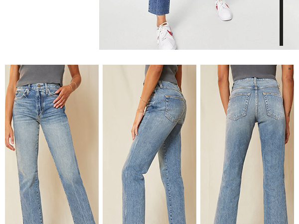 cropped straight leg jeans for women