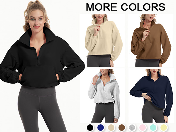 half zip sweatshirt women